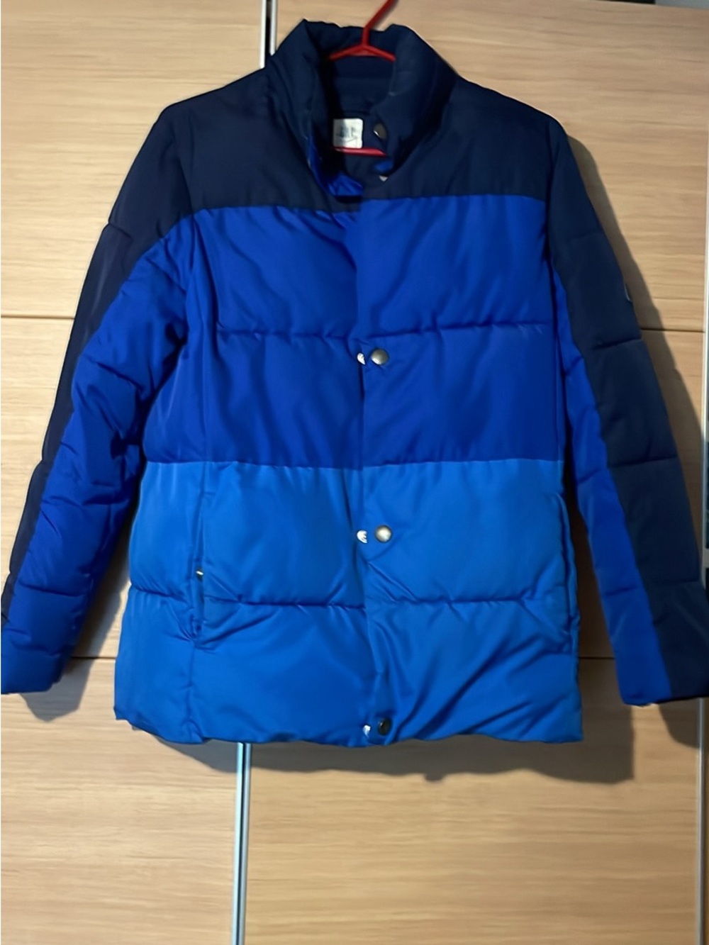 GAP Kids Two-Tone Blue Colorblock Puffer Jacket